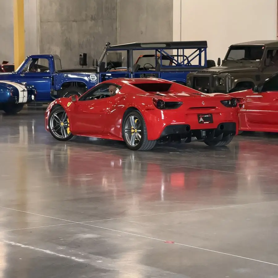 Ferrari red in the warehouse